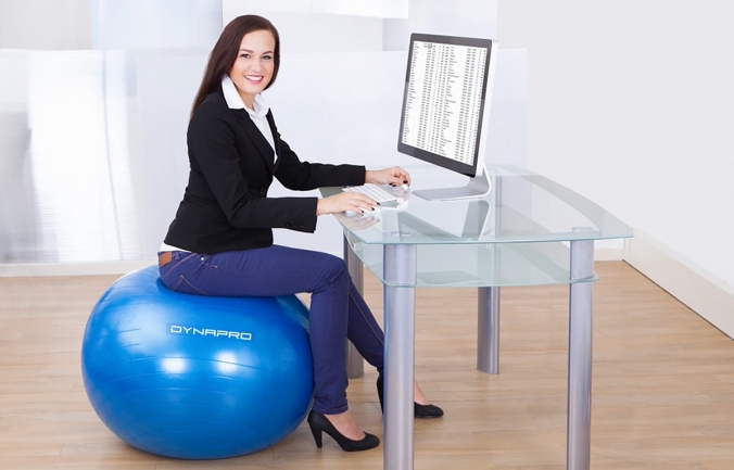 Exercise ball to stay fit and energetic in the office