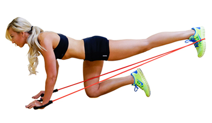 Glutes kickbacks with resistance bands