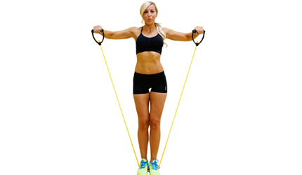 Side lateral raise with a resistance band
