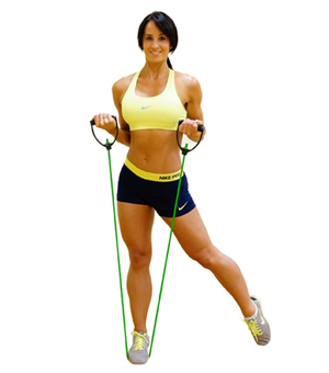 Resistance band bicep curl exercise