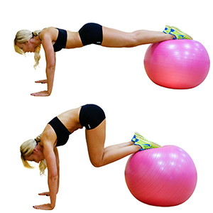Stability ball knee tuck workout